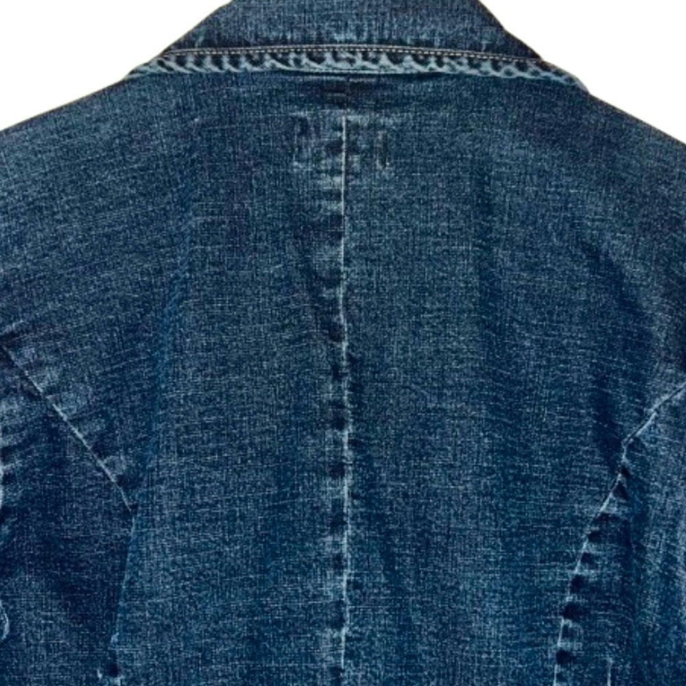 Live A Little Women's Size Small Vintage Dark Wash Blue Denim Jacket - Picture 8 of 11